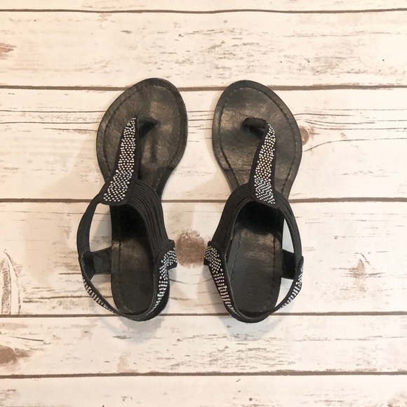 Madden Girl Black Sequin Strapy Sandals - Picture 1 of 4